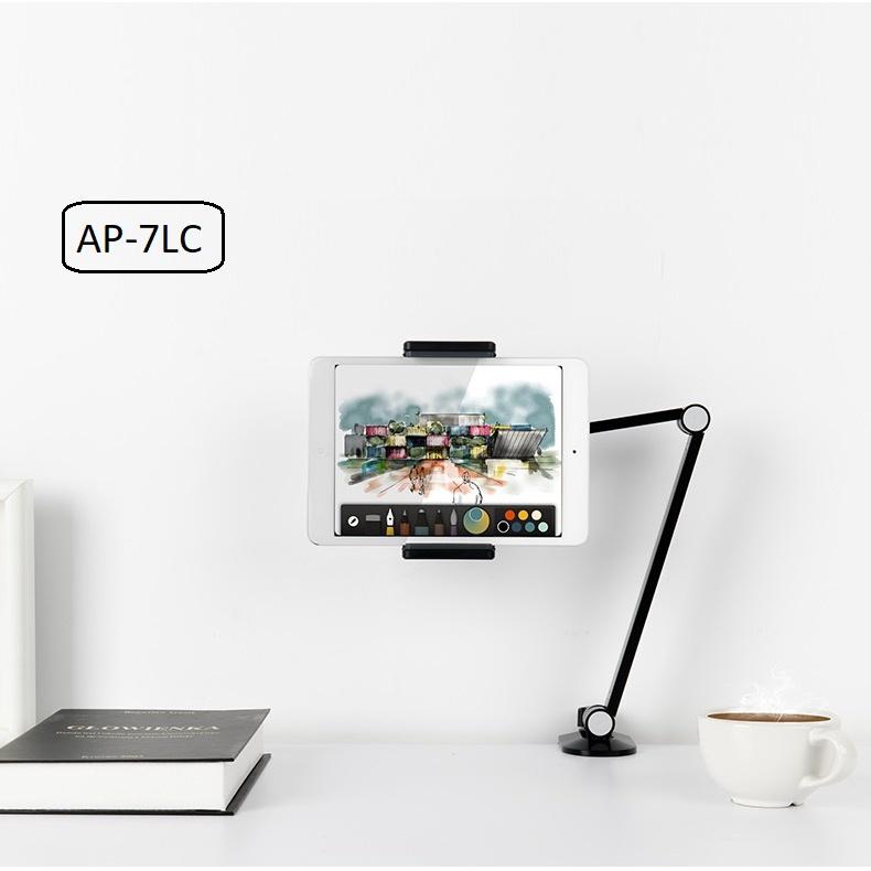 P60 Kệ kẹp ipad, máy tính bảng kẹp cạnh bàn, cố định đầu giường, điều chỉnh 3 khớp, xoay 360 độ cao cấp.