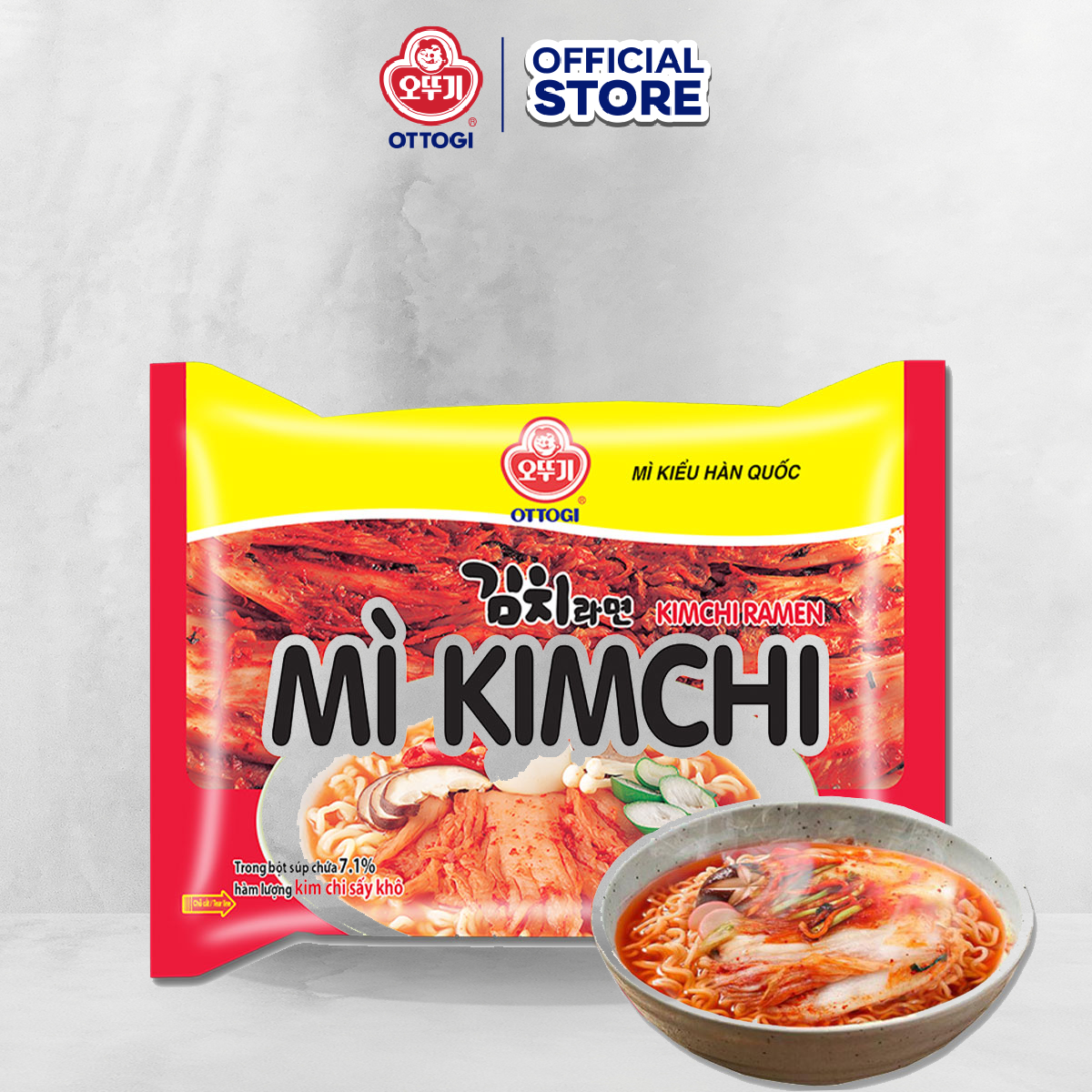 Thùng 20 Gói Mì Ottogi Kim Chi (120g x 20)