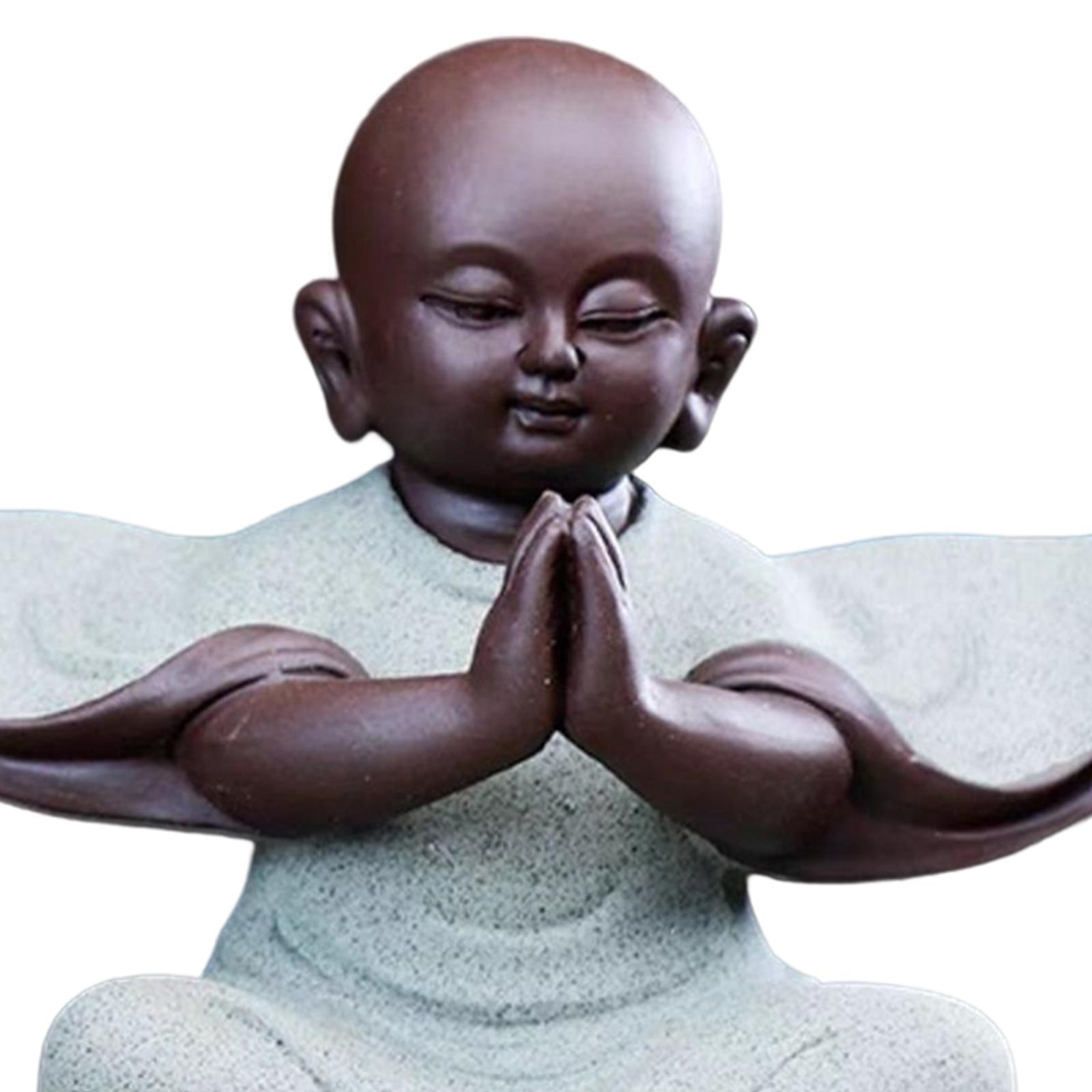 Cute Smiling Buddha Statue Handcrafts pet for Car Dashboard Shelf Decor