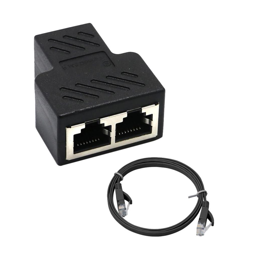 Splitter Adapter 1 to 2 Ways Dual Female Port  LAN Ethernet Cable