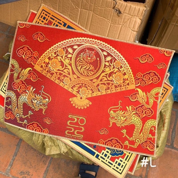 Thảm Lau Chân , Chùi Chân Hình Thú 3D Chống Trơn Trượt , Thấm Hút TốT ,Thảm Chùi Chân 3D Sắc Đỏ Đón Tết 60x40cm