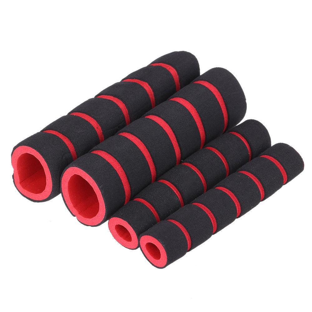 4 in 1 Motorcycle Foam Nonslip Handlebar Hand Grips Cover Set Gloves