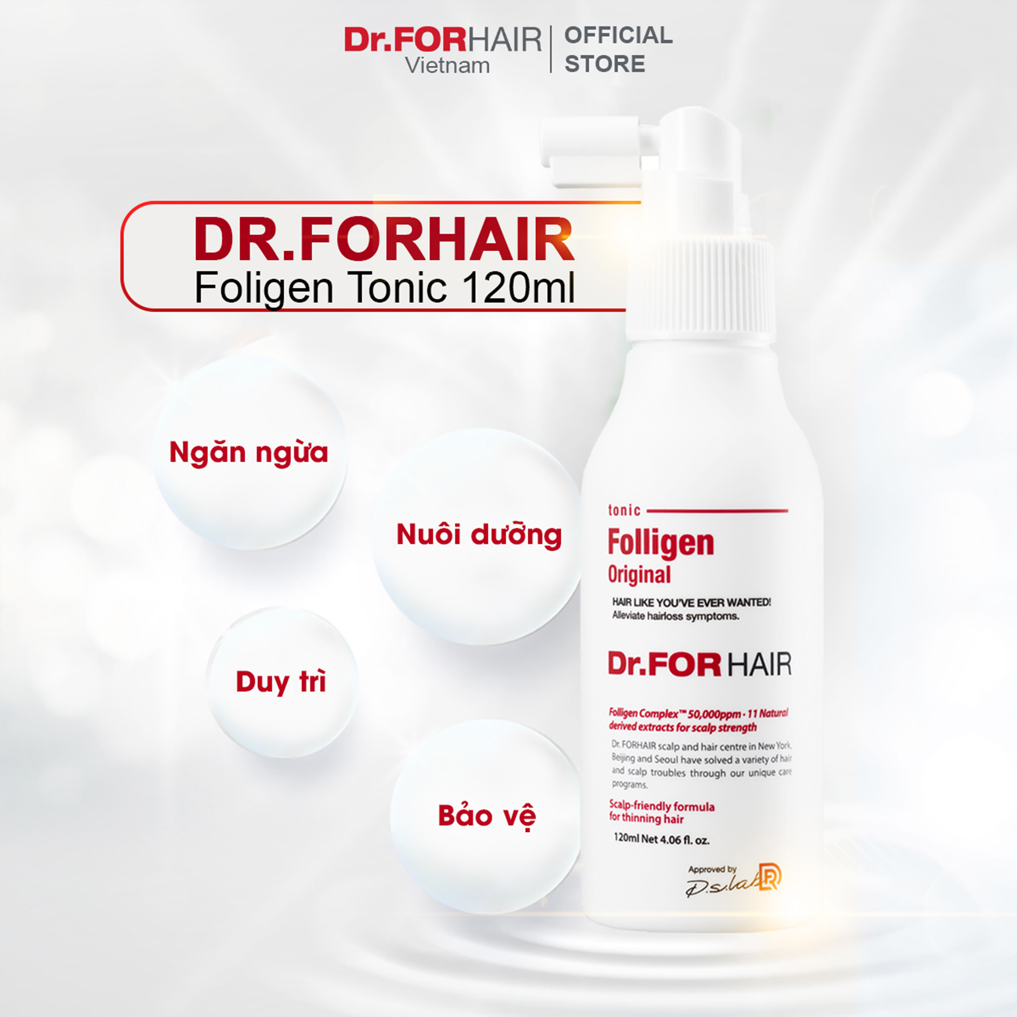 Bộ gội xả dưỡng mini hỗ trợ mọc tóc nuôi dưỡng da đầu khỏe mạnh Dr.FORHAIR Folligen Plus x Scalp Pack x Tonic