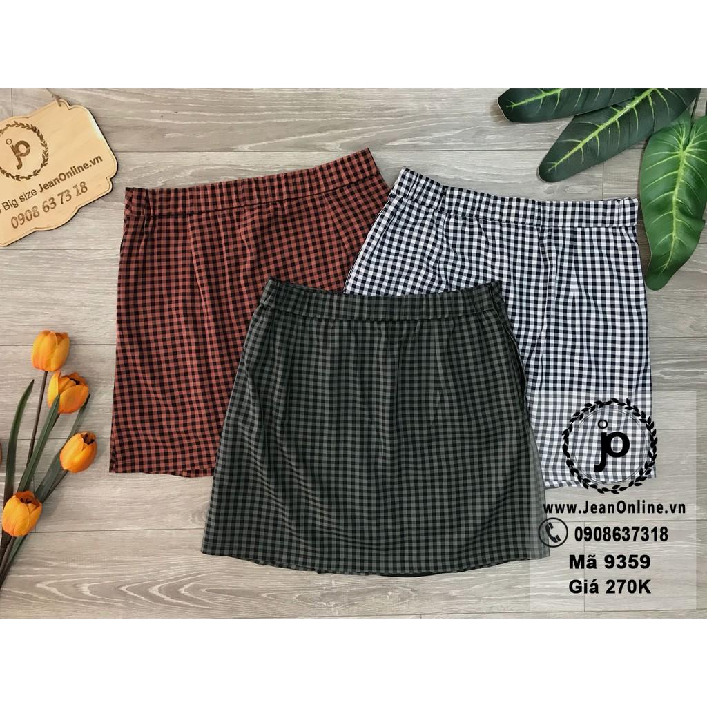 Bigsize Nữ - Short Váy Caro Vạt Xéo (MS: 9359)