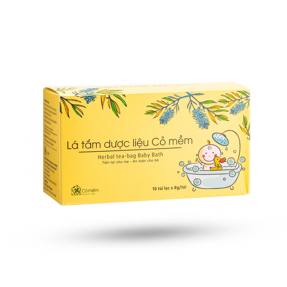 Lá Tắm Dược Liệu Cho Bé Sơ Sinh Giảm Rôm Sảy Mẩn Ngứa Chống Cảm Lạnh Cỏ Mềm