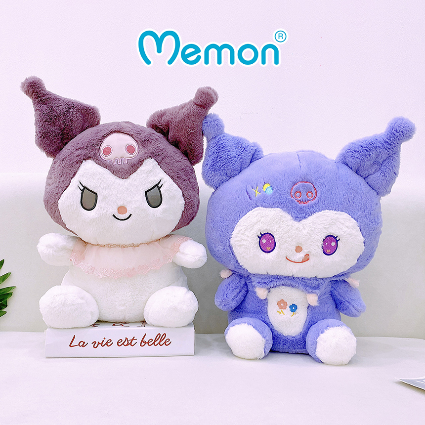 Gấu Bông Kuromi Thêu Hoa 55cm Cao Cấp Memon