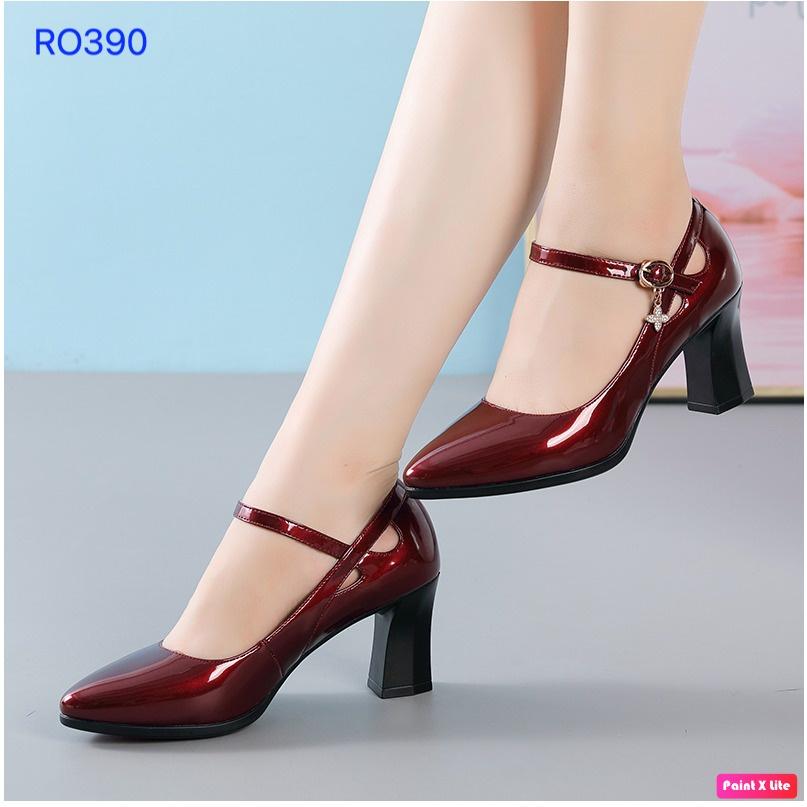 Giày cao gót nữ quai ngang ROSATA RO390 - 7p - Đỏ - HÀNG VIỆT NAM