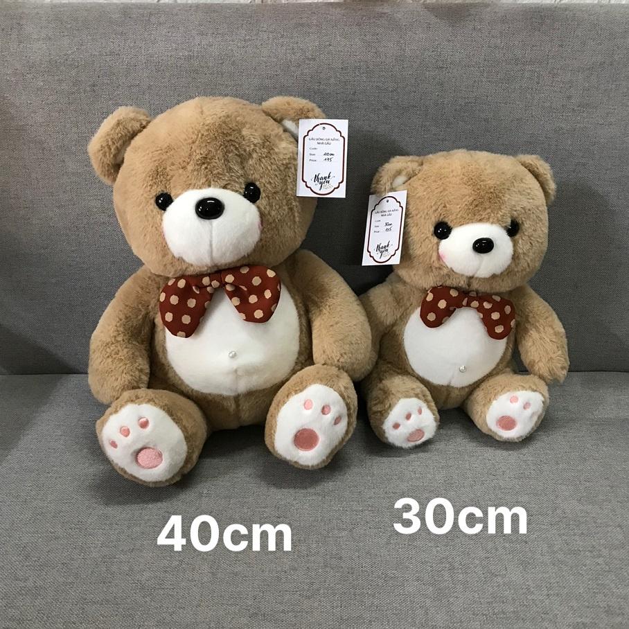 Gấu Teddy nơ chấm bi dáng ngồi cao cấp mềm mịn