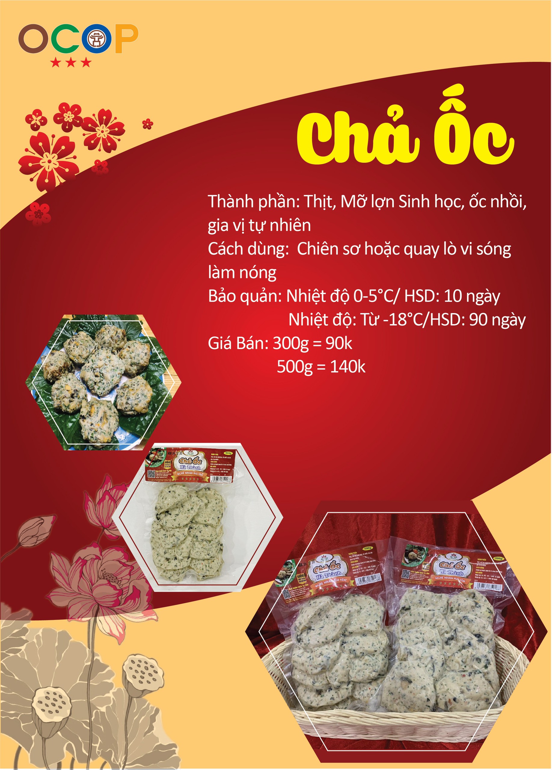 [Chỉ giao HN] Chả ốc 500g