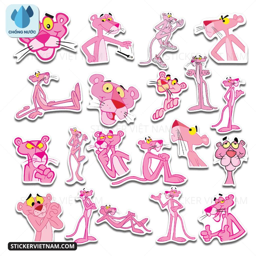 Sticker Báo Hồng - Pink Panther - Dán Trang Trí - Chất Liệu PVC Cán Màng Chất Lượng Cao Chống Nước, Chống Nắng, Không Bong Tróc Phai Màu