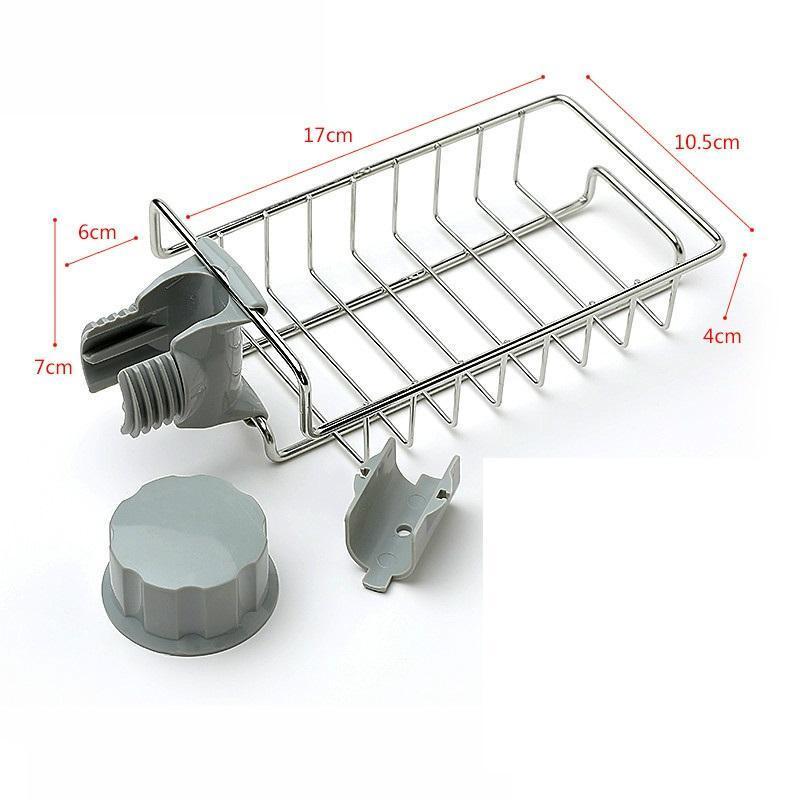 Kệ Inox Gắn Vòi Nước Kệ Giỏ Đựng Để Đồ Rửa Chén Bát Kệ Gắn Bồn Rửa Chén - KRC021