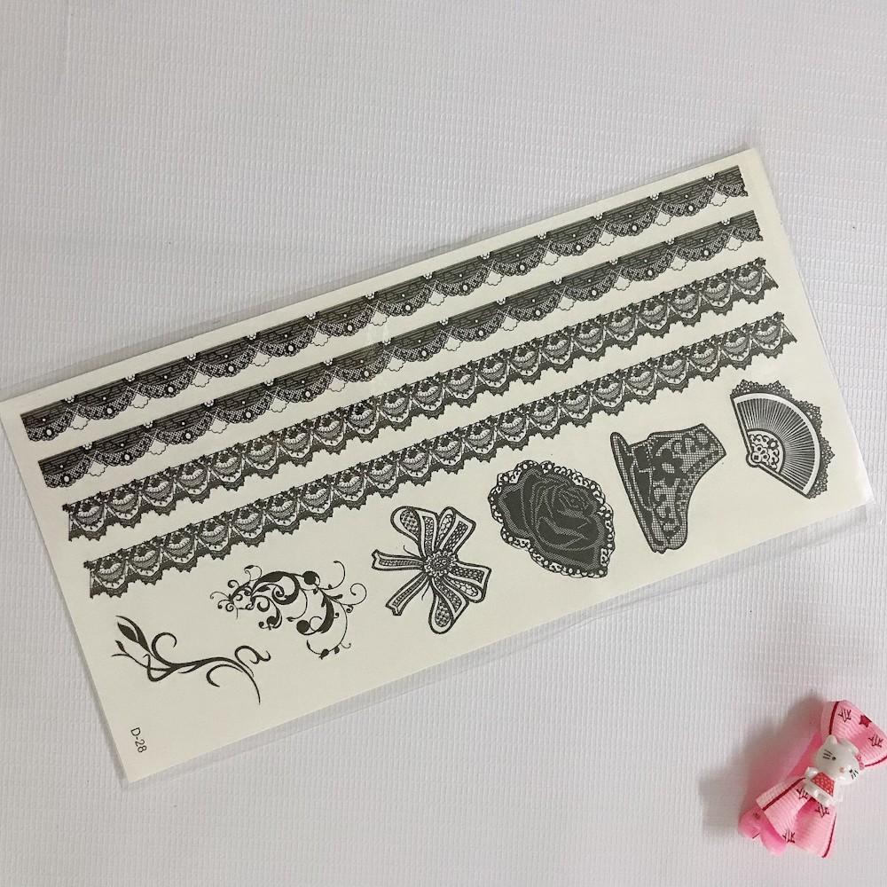 Hình xăm dán ren vòng tay size 10x8cm