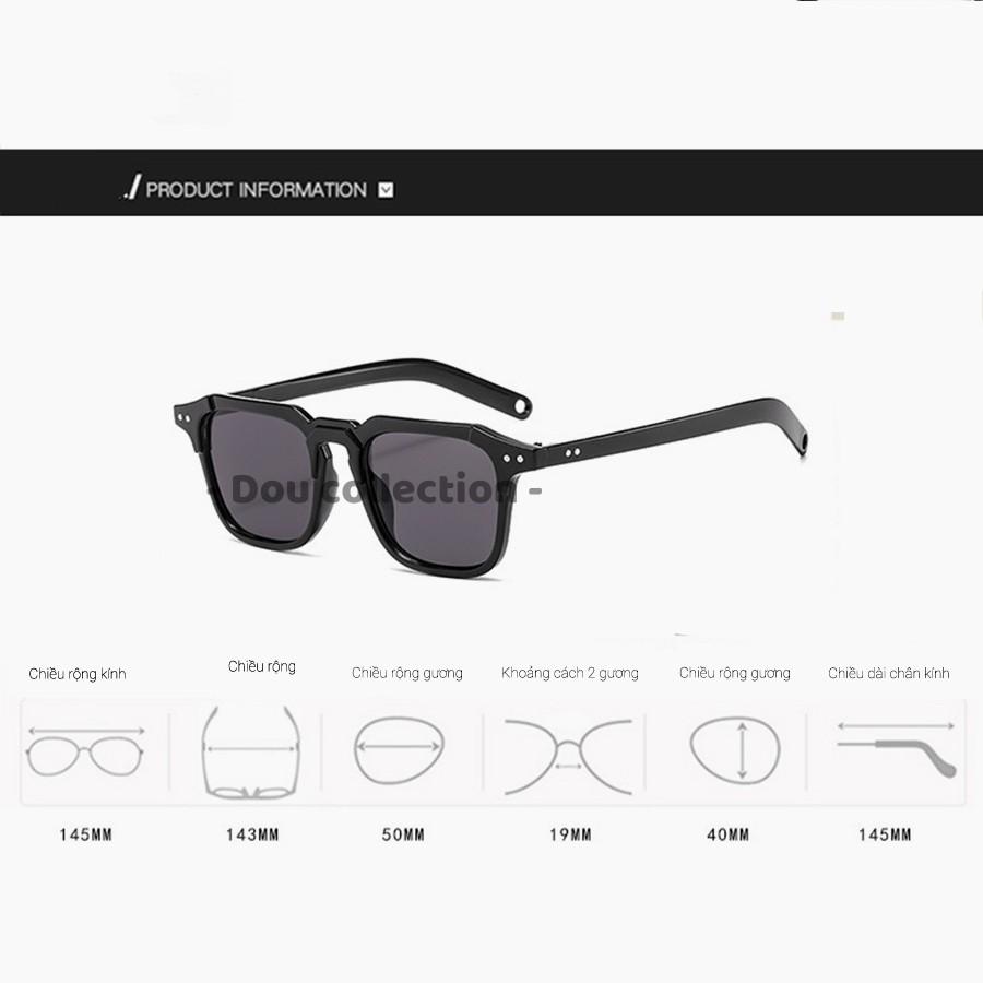 Kính Mát Cao Cấp Hình Hộp Retro Gọng Nhựa Phong Cách Châu Âu & Mỹ - Carl Fitow - Mã MK016