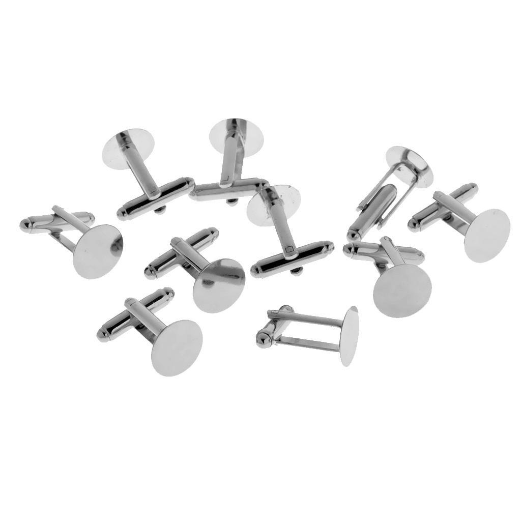 Men Brass Business Shirt Cufflink Flat Round Wedding Party Cuff Links