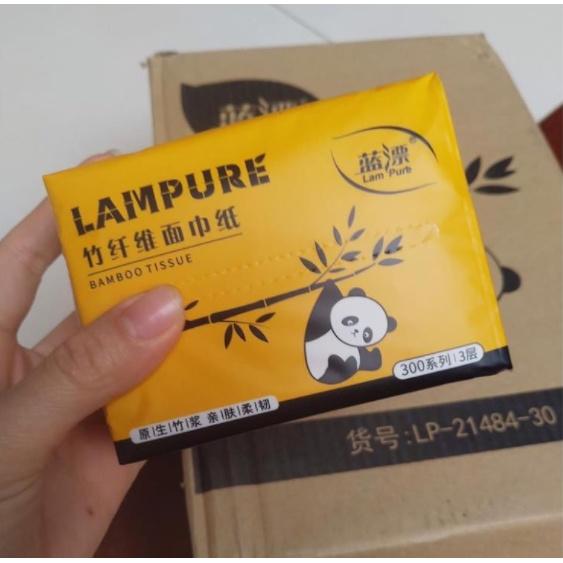 Free Ship - Thùng 30 gói giấy ăn gấu trúc lampure giấy 3 lớp cao cấp siêu dai, siêu mịn.