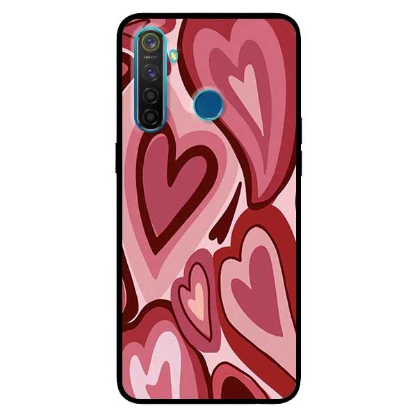 Ốp lưng dành cho Realme 5 Pro - Realme Q - Realme C3 - Tim Viền Đỏ