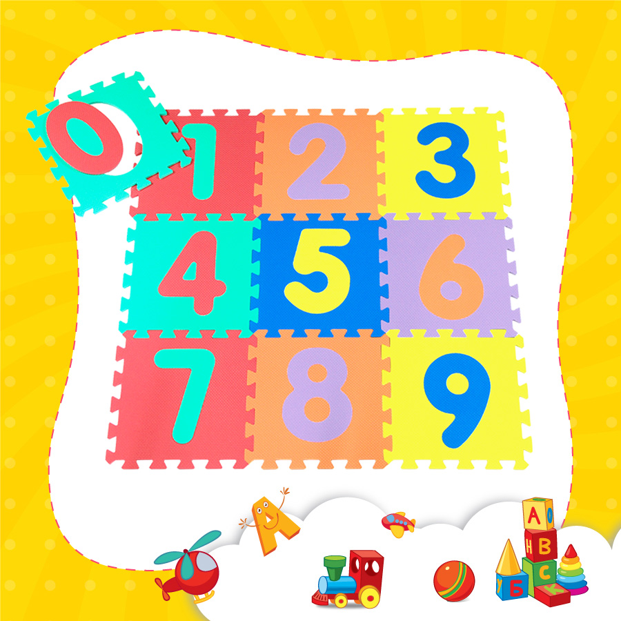 Thảm xốp lót sàn cho bé - chữ số (10 miếng, diện tích 1m2) Smile Puzzle_KHÔNG MÙI TIÊU CHUẨN CHÂU ÂU