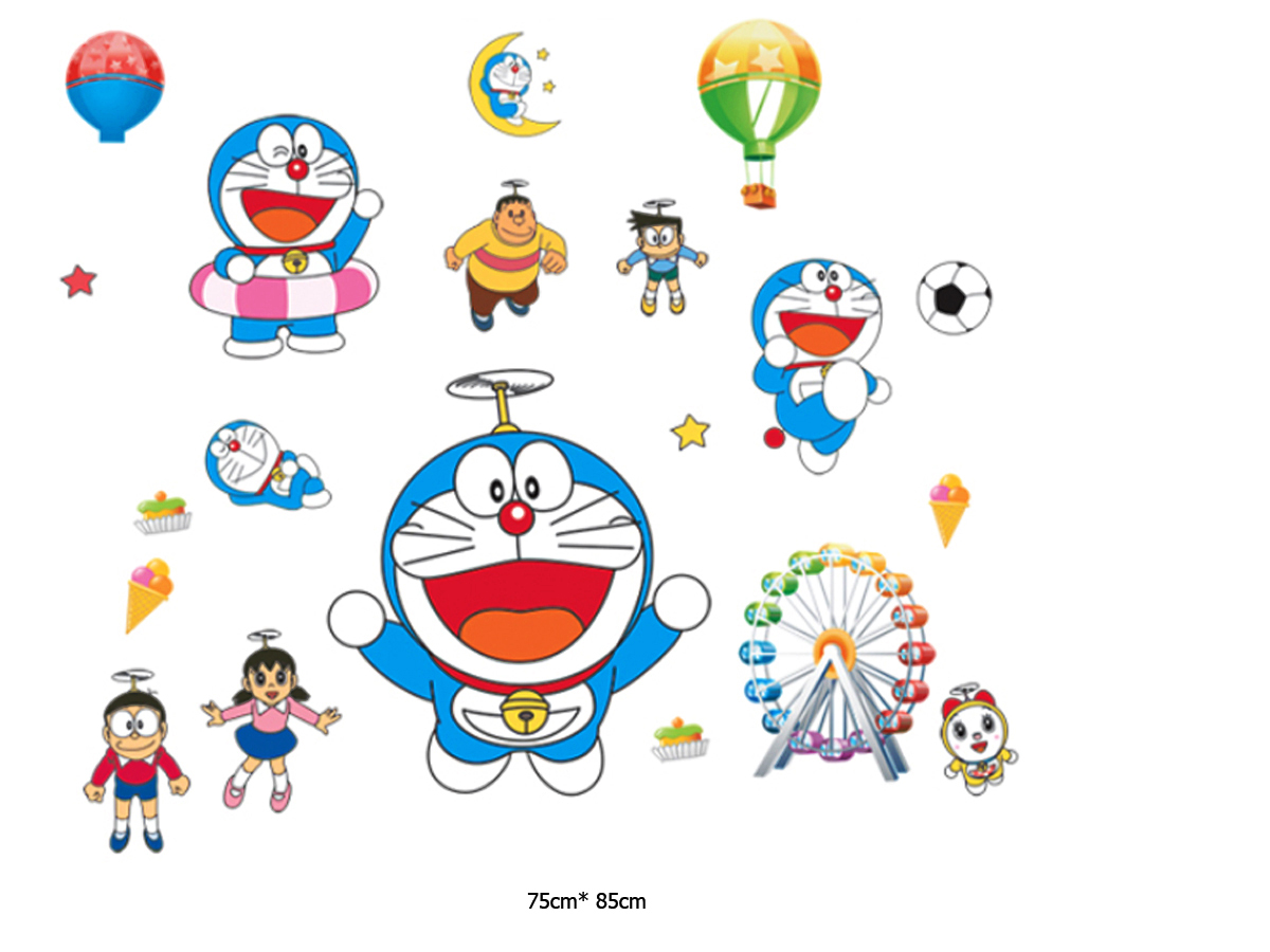 DECAL DÁN TƯỜNG DORAEMON CHONG CHÓNG TRE VÀ NHỮNG NGƯỜI BẠN