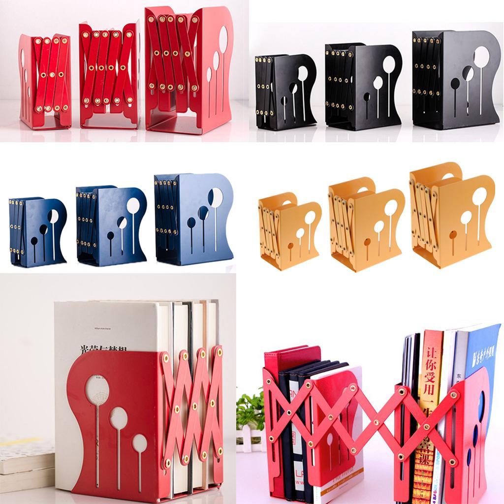 Adjustable Metal Bookends Office Non-slip Book Holder