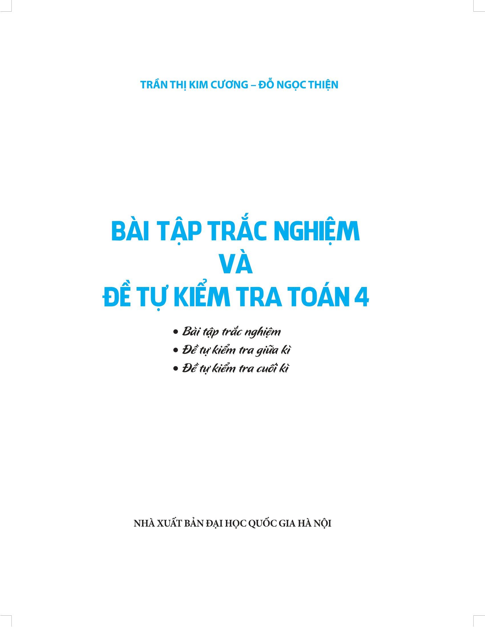 Bài Tập Trắc Nghiệm Và Đề Tự Kiểm Tra Toán 4
