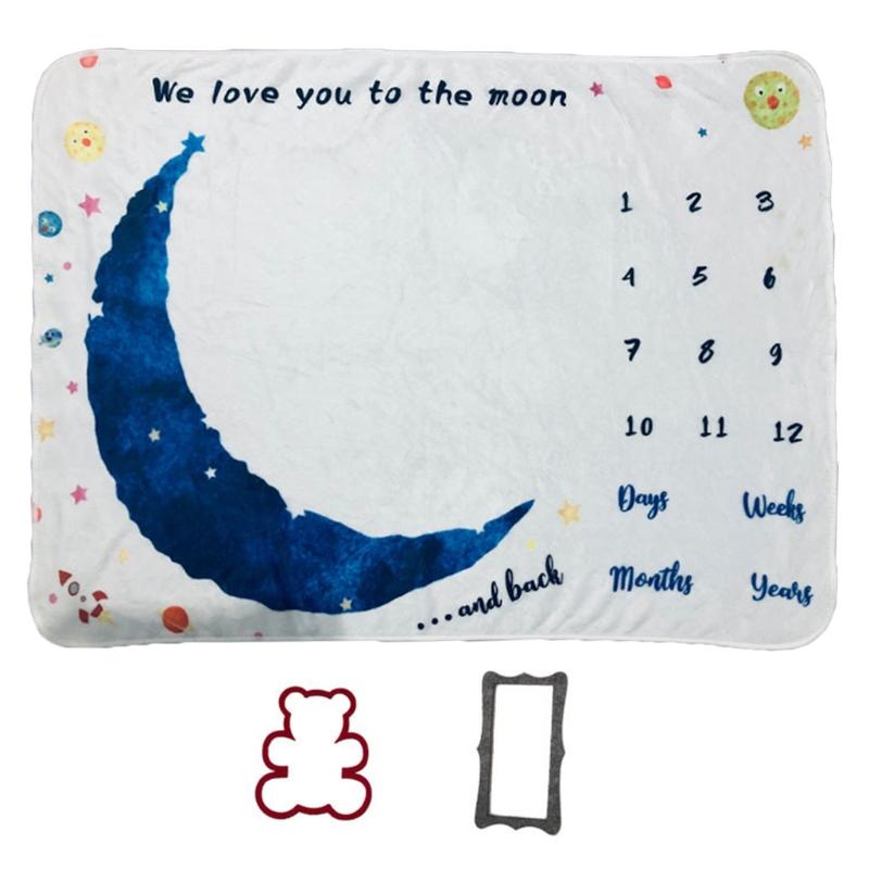 Dép Nỉ Cho Bé Cột Mốc Chăn 100*120 CM Cho Bé Hàng Tháng Chăn Chụp Ảnh Em Bé Chăn Đạo Cụ Mặt Trăng Trái Tim Sơ Sinh Hình Chống Đỡ