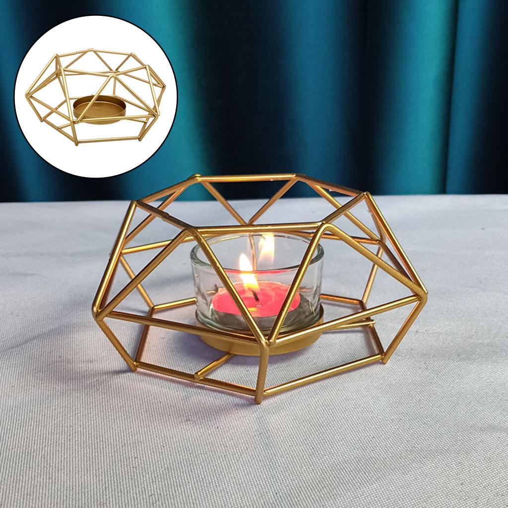 Tea Light Candle Holder Metal Cage Candlestick for Desktop Home Decoration