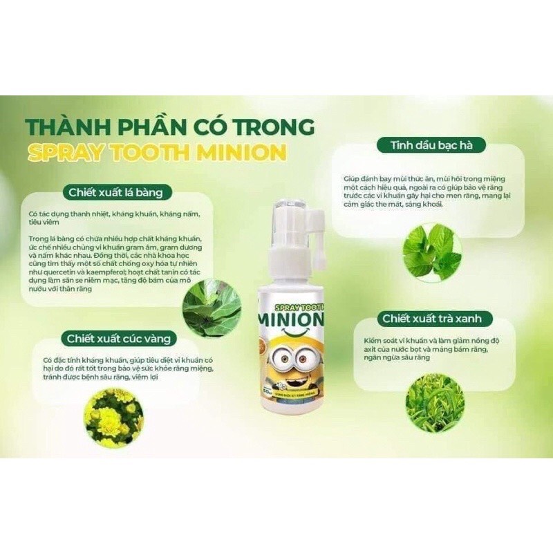 Xịt răng miệng Minion Gold Dr.maya hộp/50ml, Vệ sinh răng miệng ngăn ngừa sau răng cho bé từ 6 tháng tuổi