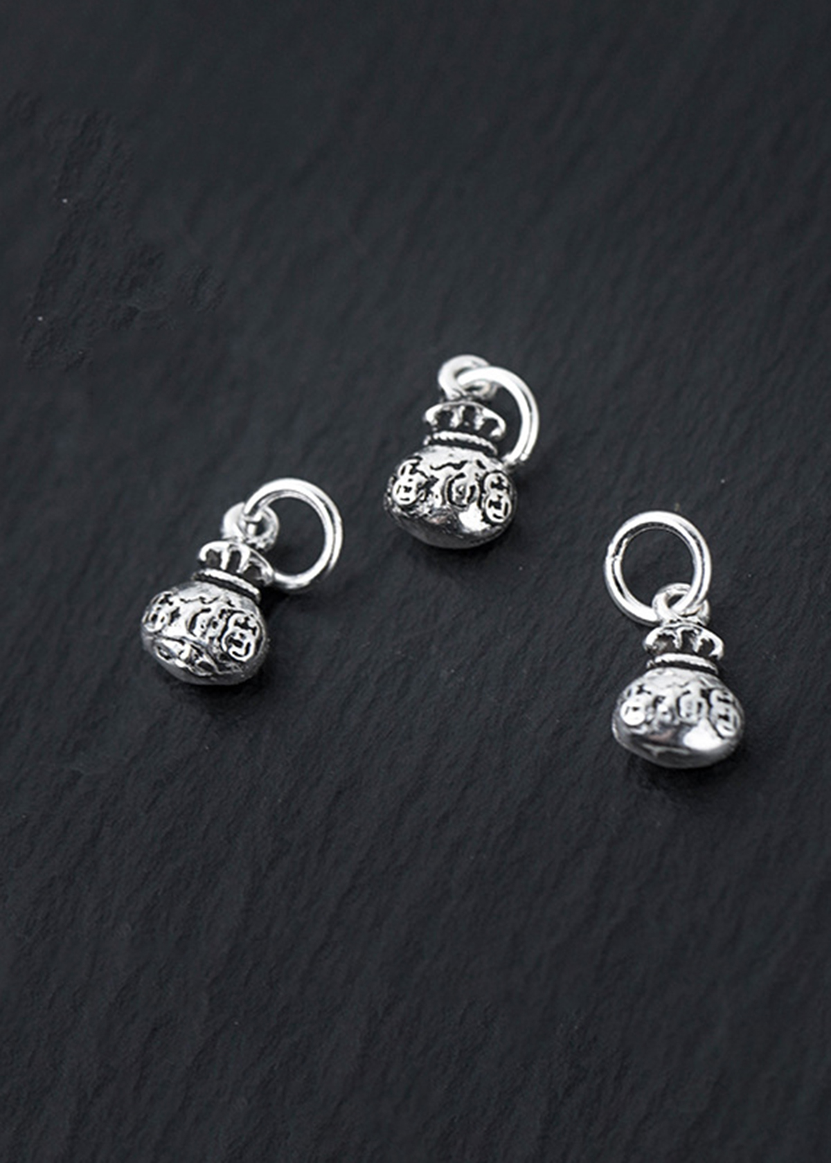 Combo 2 cái charm bạc túi tiền xu cổ mặt treo - Ngọc Quý Gemstones