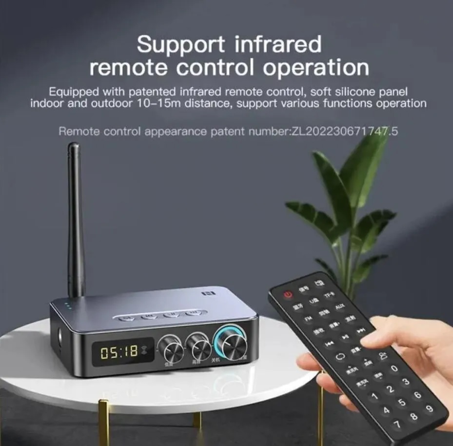 SOAIY Bộ Thu Phát Âm Thanh Bluetooth 5.1 Chuyển Đổi Aux 3.5mm Đầu Đọc Thẻ U/TF/Nhạc Stereo Âm Thanh Vòm 3D Bluetooth M9 Pro - Hàng Nhập Khẩu