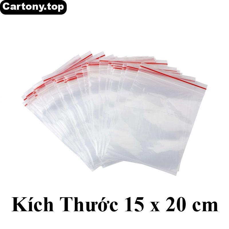 Túi zipper viền chỉ đỏ 15 x 20cm - 500 Gram