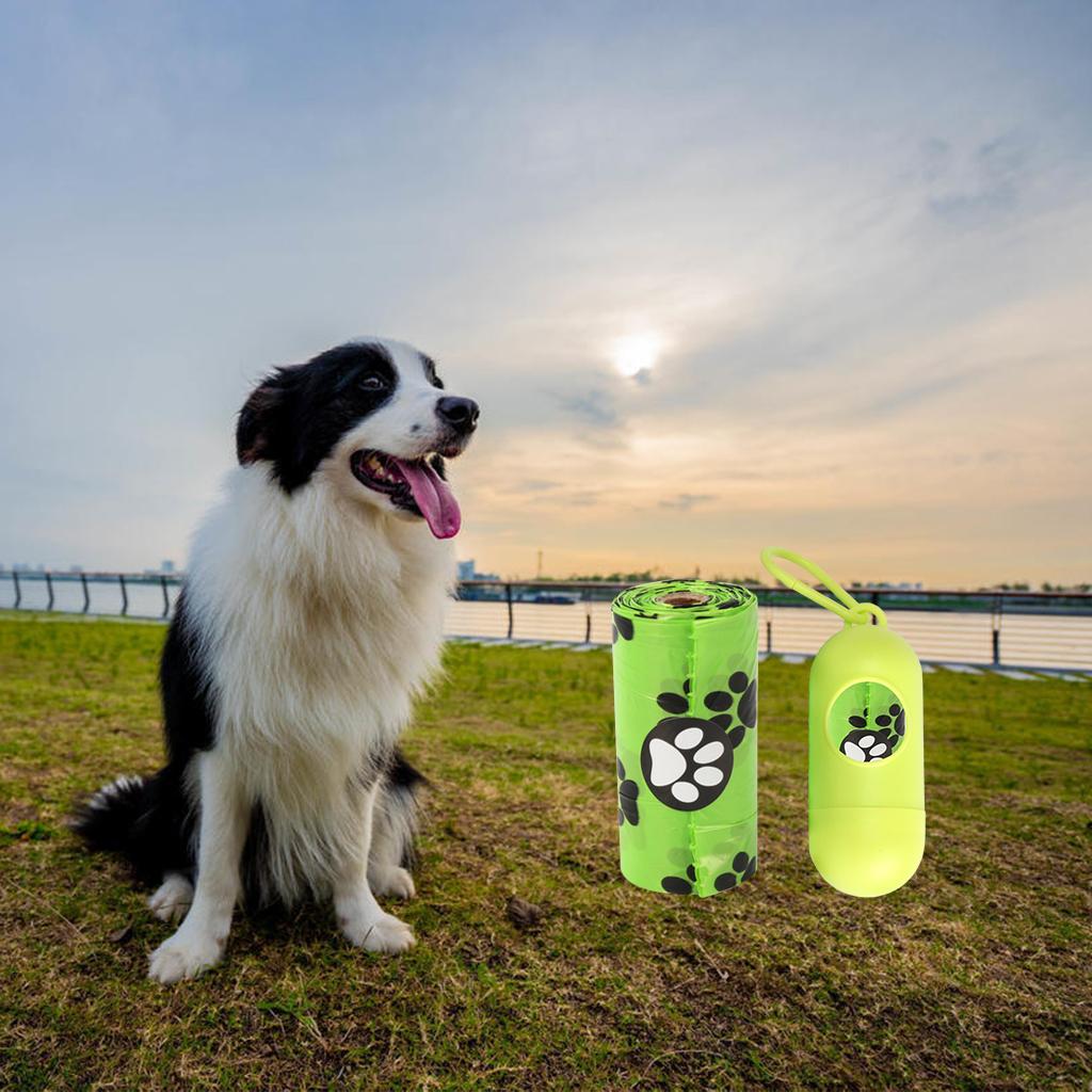 Eco-Friendly Dog Poop Bags, Biodegradable Doggy Bags Roll with Dispenser Pet Poo Bag Pick Up Clean Refills for Outdoor Home Travel Using