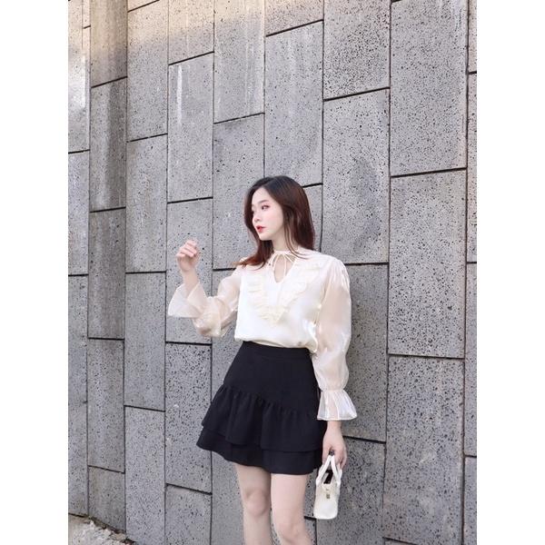 Váy quần WONDERHOUSE nhún bèo dáng A xòe nhẹ công sở,dạo phố nữ tính - Mia skirt