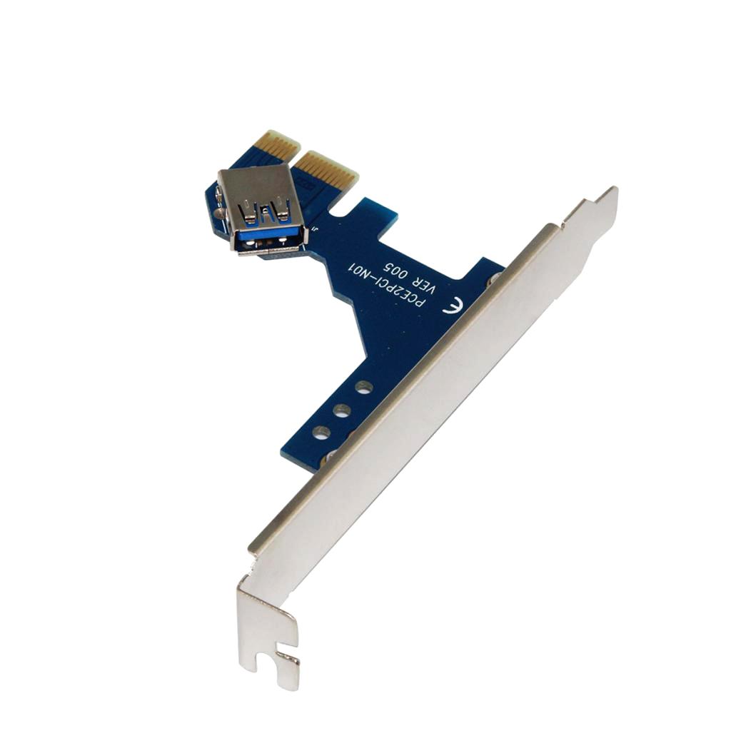PCI-E Express X1 To Dual PCI Riser Extender Card Adapter With USB 3.0 Cable