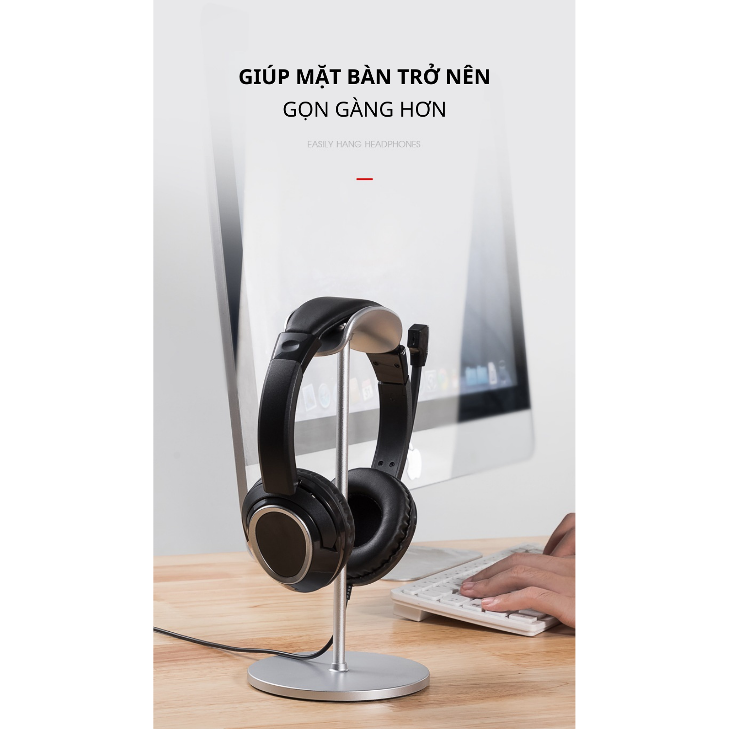 Kệ Nhôm Để Tai Nghe, Giá Đỡ Treo Headphone, Hợp Kim Nhôm Cao Cấp Kiểu Dáng Sang Trọng Để Bàn - Hàng Chính Hãng Tamayoko