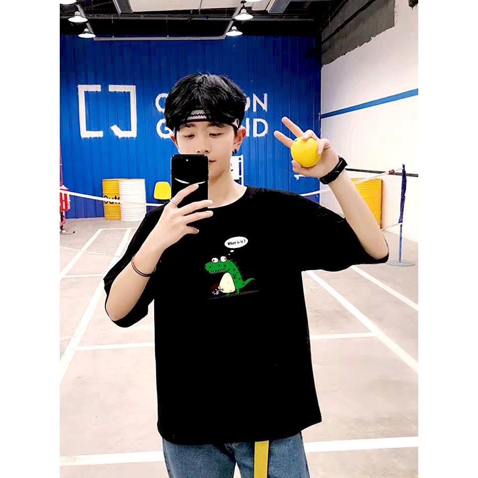 Áo thun tay lỡ khủng long đáng yêu unisex