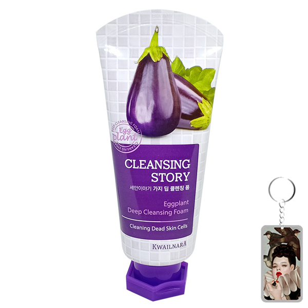 Sữa Rửa Mặt Chiết Xuất Cà Tím Kwailnara Eggplant Deep Clearing Foam 120ml + Móc khóa