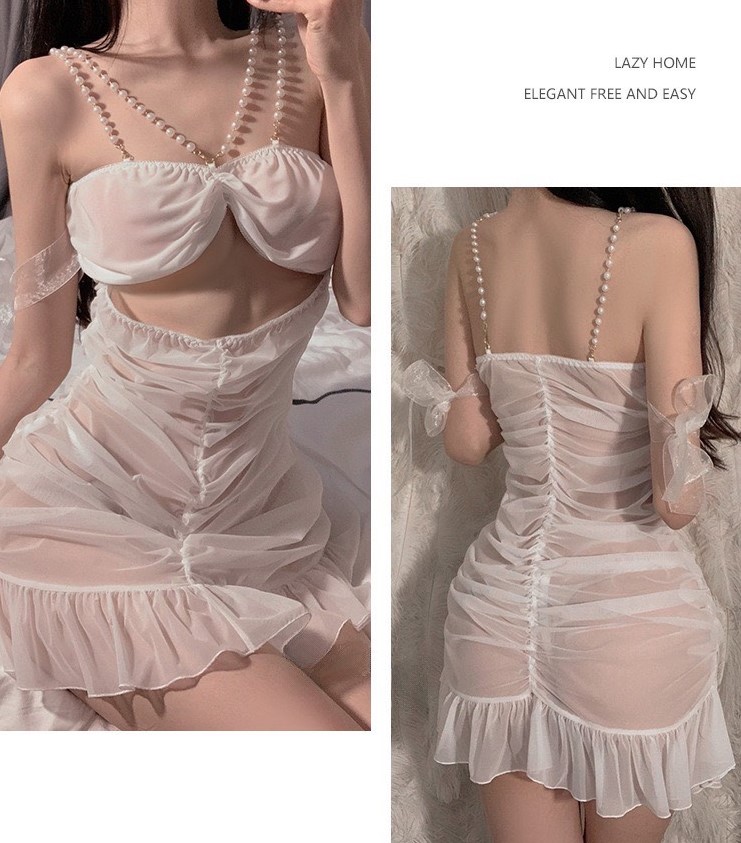 Váy Ngủ Dây Ngọc Trai Cúp Ngực - B.Lingerie