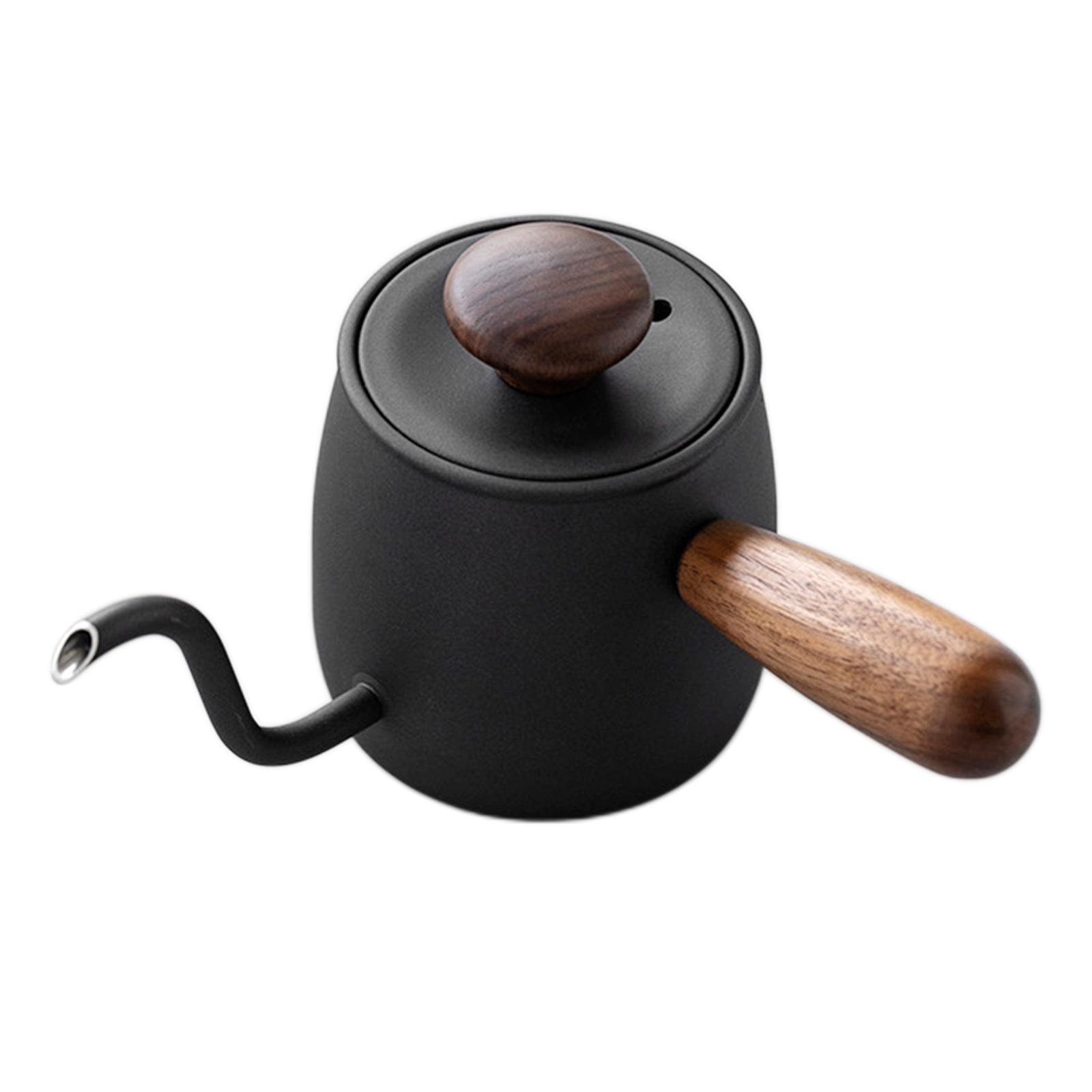 Long Narrow Stainless Steel Pour Over Kettle Black