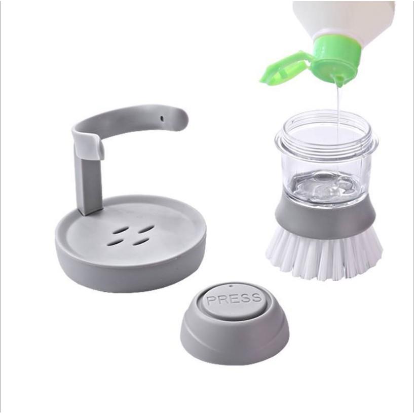Dụng cụ chà rửa xoong có ngăn đựng xà phòng và kệ để ráo