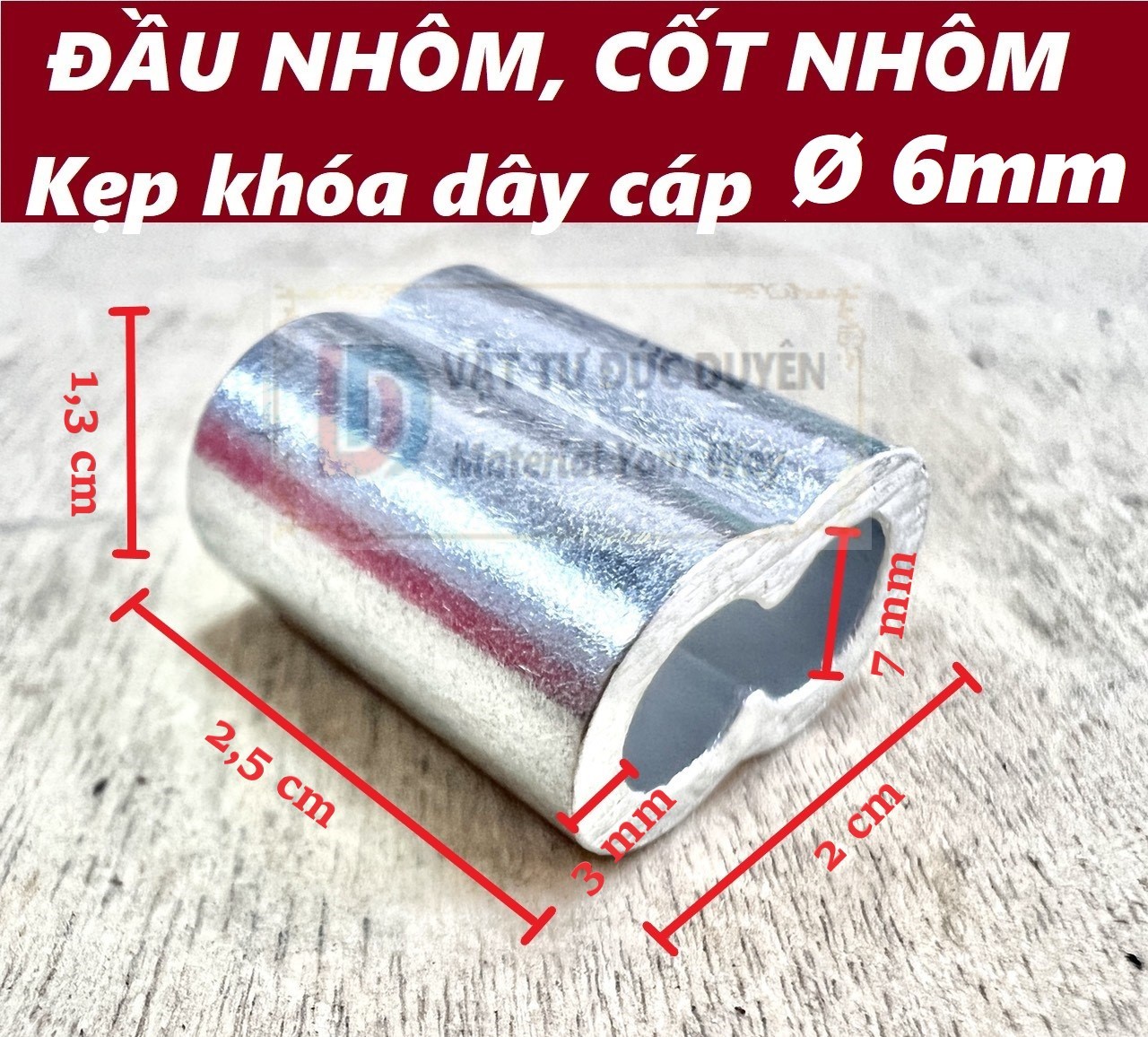Đầu nhôm cốt nhôm khóa dây cáp Ø