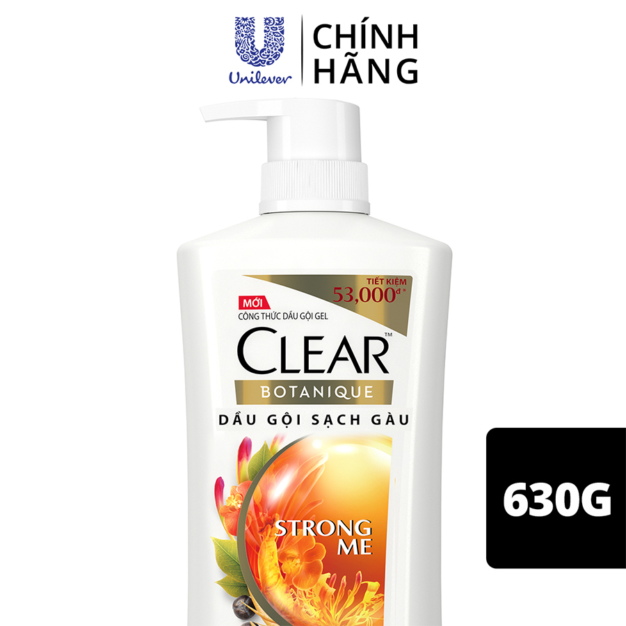 Dầu Gội đầu Clear Botanique 9 Thảo Dược Quý Cho Da Đầu Yếu Với 3X Sức Mạnh Đánh Bay Gàu Nhờn Ngứa 630g