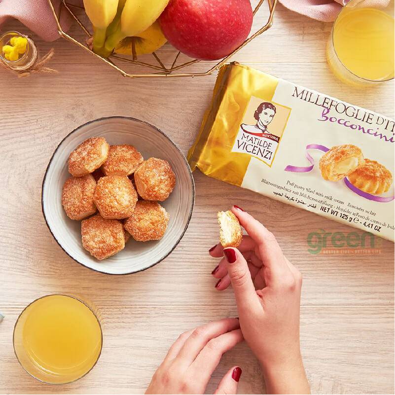 Bánh puff pastry nhập khẩu Ý nhân kem sữa Millefoglie D'italia Bocconcini 125g