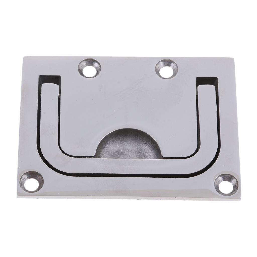 2pcs Marine Stainless Steel Flush Pull Handle Boat Hatch Lift 76 X 56mm