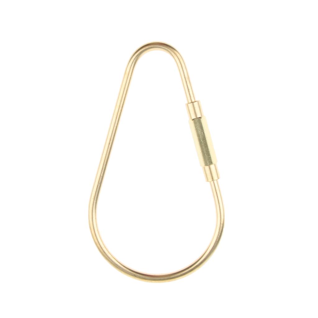 Durable Brass Screw Lock Keychain Ring Clip Tool Hook Clasp O shape
