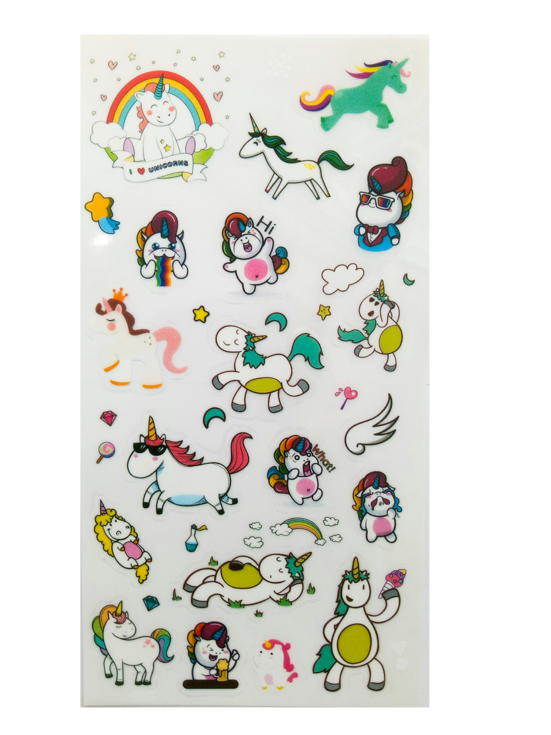 Bộ 6 tấm sticker trang trí Unicorn J08