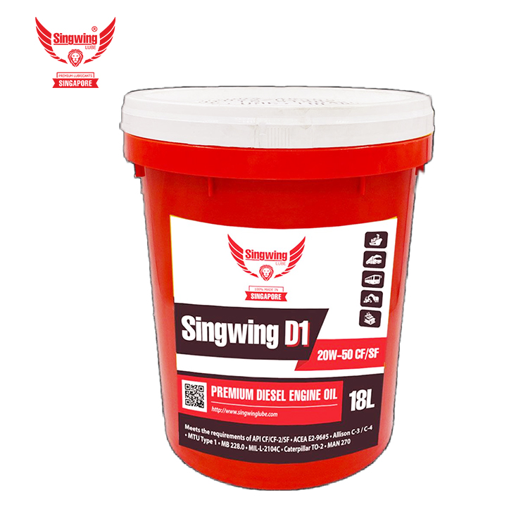 Dầu nhớt động cơ Singwing D1 Turbo 20W50 18L 100% nhập khẩu từ Singapore dành cho xe tải, xe nông nghiệp