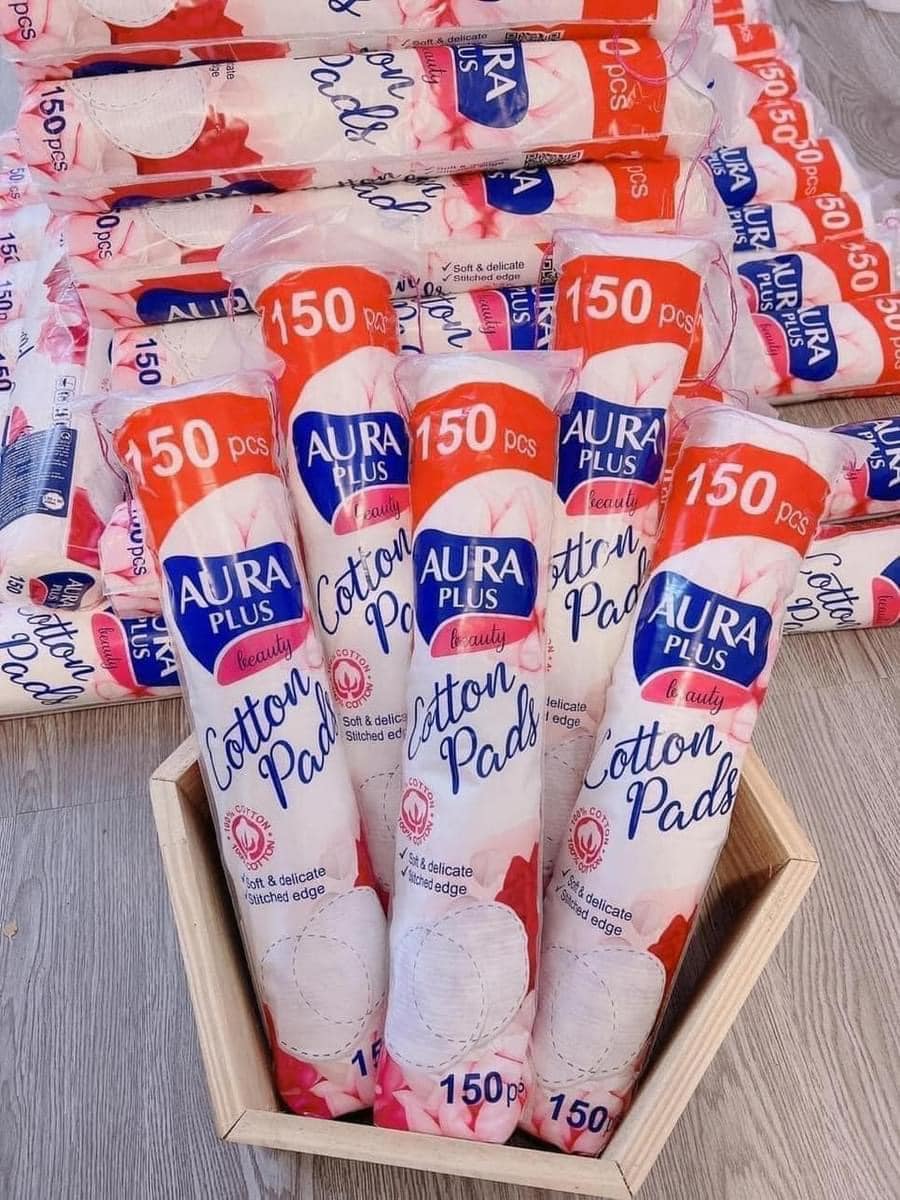 combo 3 Bông Cotton AURA 150 MIẾNG
