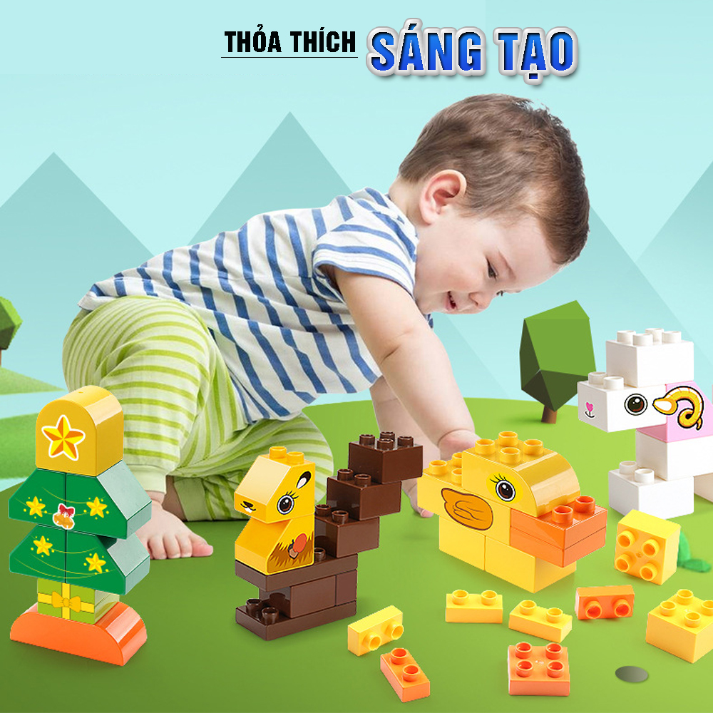 Đồ chơi giáo dục xếp hình thế giới thú cưng 102 chi tiết, kích thích sáng tạo, phát triển trí tuệ, tư duy Dan House-DH33, Hàng chính hãng