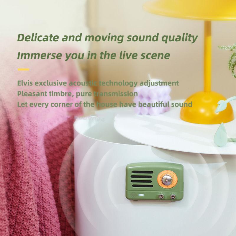 Nhãn dán âm thanh MUZEN RADIO Elvis, Loa Bluetooth nhỏ, Nhãn dán tủ lạnh, Trang trí nhà bếp sáng tạo, Quà tặng cổ điển Màu sắc: Xanh quân đội