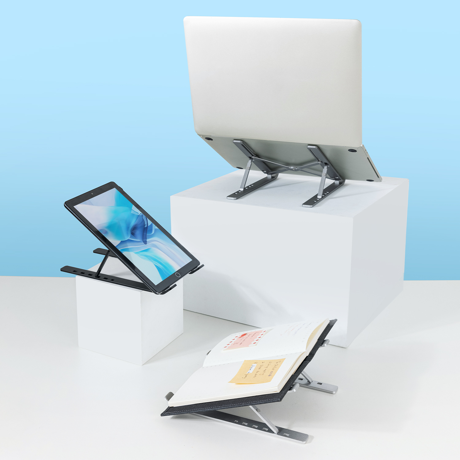 Giá Đỡ Laptop Hợp Kim Nhôm Cao Cấp Gấp Gọn Kèm Túi Đựng, Giúp Tản Nhiệt Laptop, Macbook, Ipad, Máy Tính Xách Tay Vị Trí Điều Chỉnh Nhiều Góc Độ Deli VS780 - Chống Mỏi Cổ, Vai, Gáy - Hàng Chính Hãng